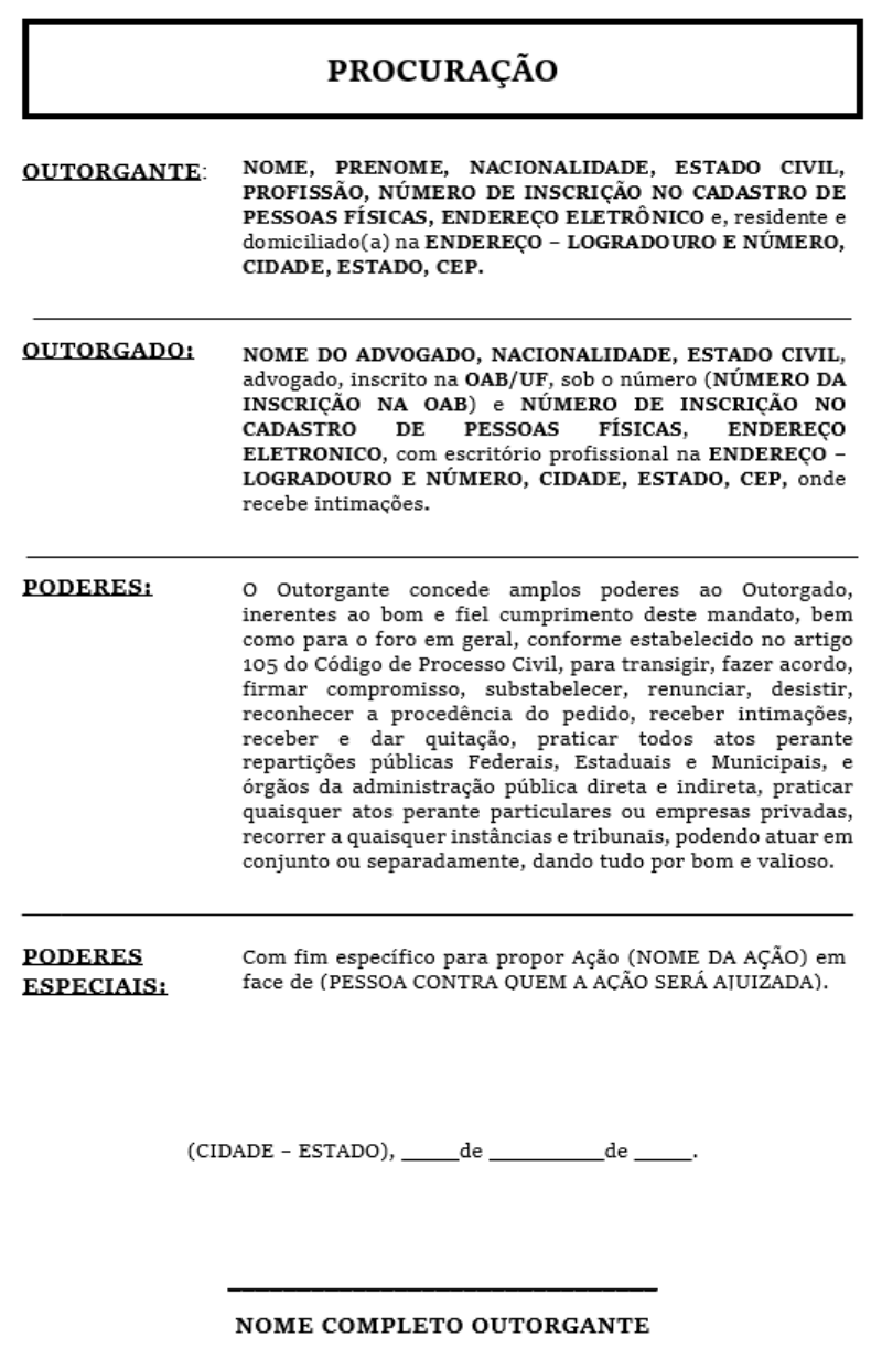 O QUE É PROCURAÇÃO JUDICIAL 